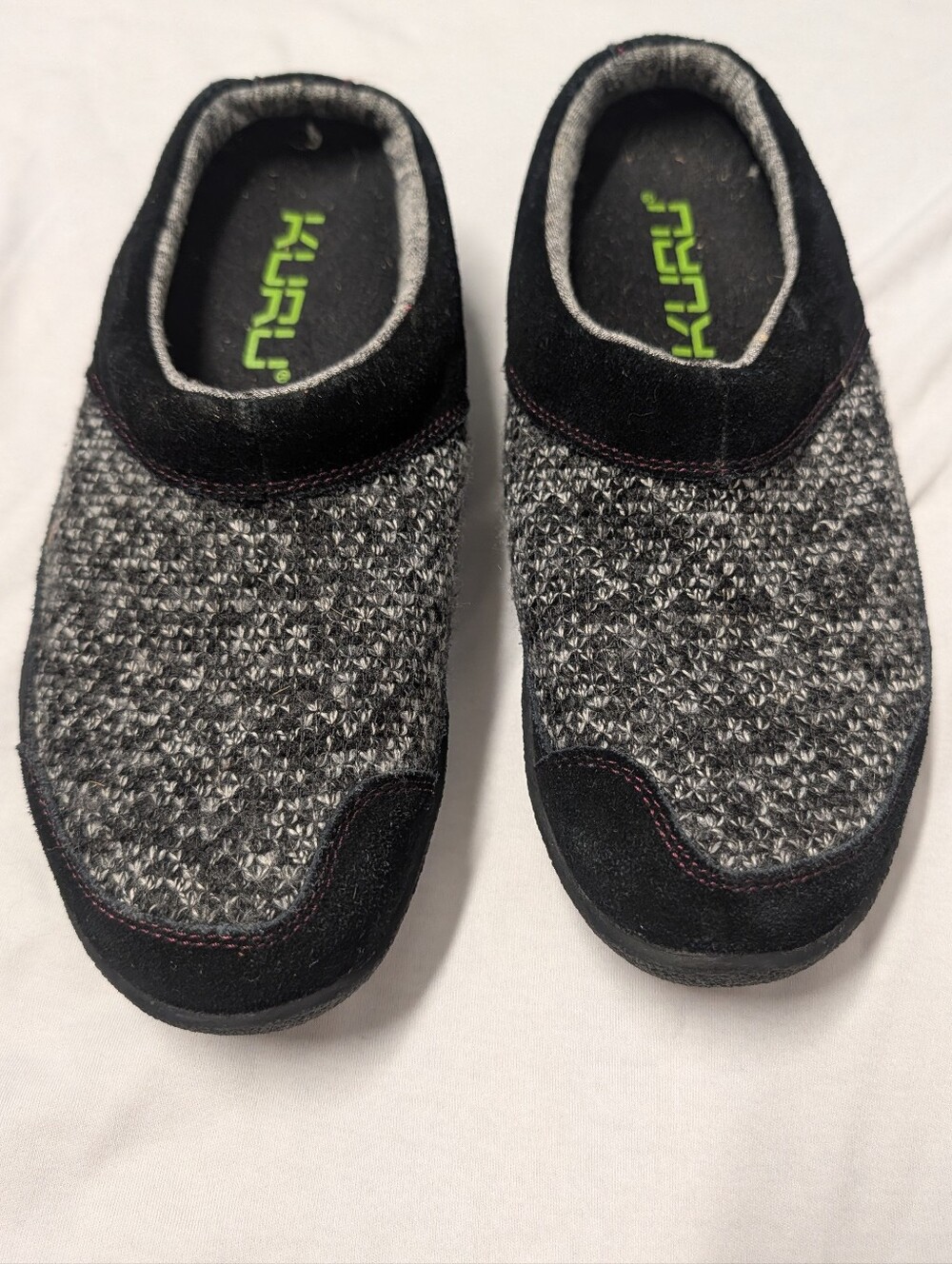 Kuru Draft comfort slip-on mule Women's Black & Gray Knit Slip-On Clog Size 8.5